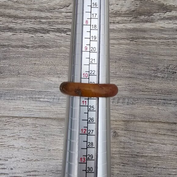 Tiger Eye Natural Genuine Jade Band Ring - Picture 4 of 5